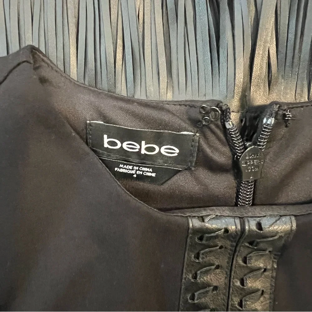 bebe Black Stitch & Fringe sheath Dress - Picture 3 of 6